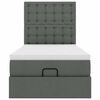 vidaXL Estructura cama otomana colch&oacute;n tela gris oscuro 80x200cm