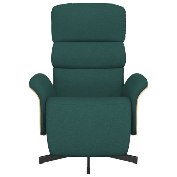 vidaXL Sill&oacute;n reclinable con reposapi&eacute;s tela verde oscuro