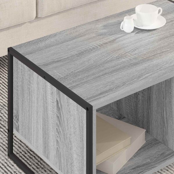 vidaXL Mesa de Café Gris Sonoma 80 x 50 x 40 cm Madera contrachapada