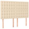 vidaXL Cama box spring con colch&oacute;n tela color crema 140x190 cm