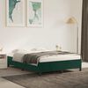 vidaXL Estructura cama sin colch&oacute;n terciopelo verde oscuro 140x200 cm