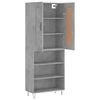 vidaXL Aparador alto madera contrachapada gris hormig&oacute;n 69,5x34x180 cm