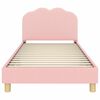 vidaXL Cama para ni&ntilde;os con cabecero Rosa 90 x 190 cm Tela de Oveja