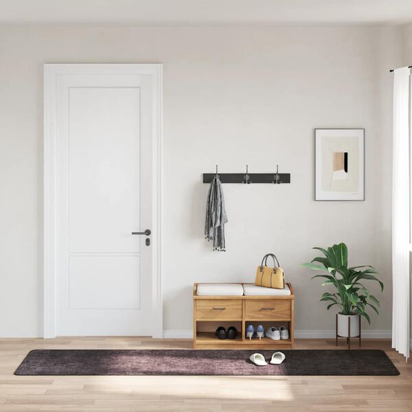 vidaXL Alfombra lavable gris antracita 80x300 cm