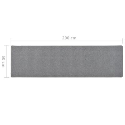 vidaXL Alfombra de pasillo gris oscuro 50x200 cm