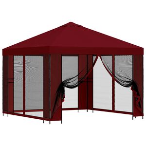 vidaXL Gazebo de jard&iacute;n con paredes laterales 3 x 3 m Burdeos