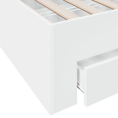vidaXL Cama con cajones madera de ingeniería blanca 140x190 cm