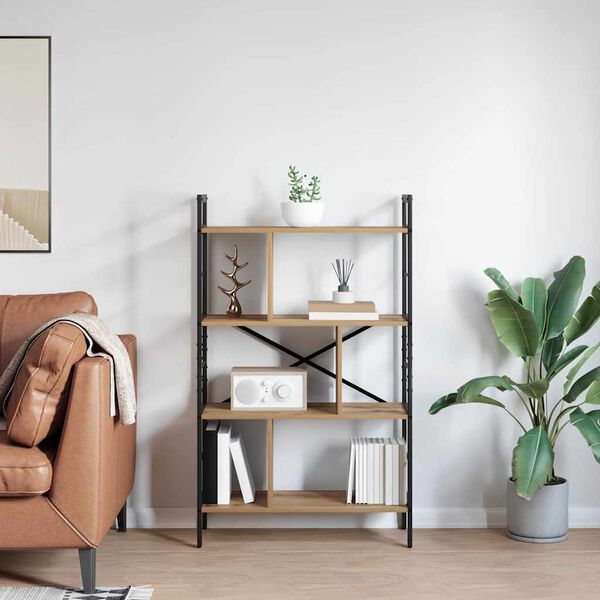 vidaXL Estante de libros Roble artesanal 75 x 30 x 123,5 cm