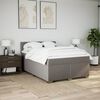 vidaXL Cama box spring con colch&oacute;n tela gris taupe 140x200 cm
