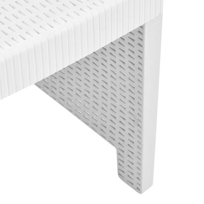 vidaXL Set de muebles de jardín 4 piezas con cojines plástico blanco