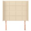 vidaXL Cabecero con orejas de tela color crema 93x16x118/128 cm