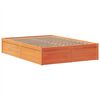 vidaXL Cama sin colch&oacute;n madera maciza pino marr&oacute;n cera 150x200 cm