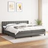 vidaXL Cama box spring con colch&oacute;n tela gris oscuro 200x200 cm