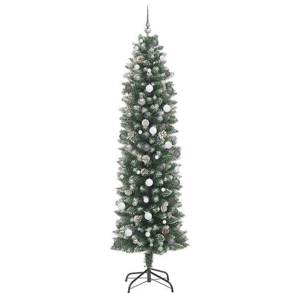 vidaXL &Aacute;rbol Navide&ntilde;o Artificial Delgado con 300 LED Verde y 240 cm
