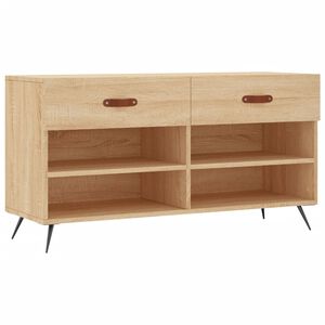 vidaXL Banco zapatero madera de ingenier&iacute;a roble Sonoma 102x35x55 cm
