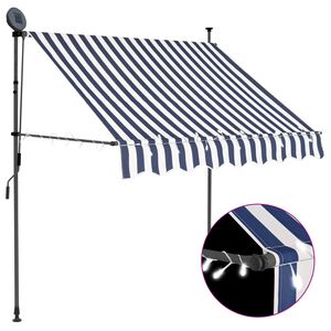 vidaXL Toldo manual retr&aacute;ctil con LED azul y blanco 100 cm