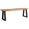 vidaXL Banco con borde vivo madera maciza de acacia 140 cm