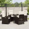 vidaXL Conjunto de Comedor de Jard&iacute;n 5 pcs Marr&oacute;n rat&aacute;n sint&eacute;tico