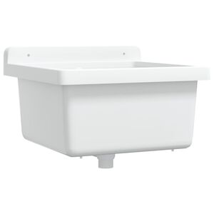 vidaXL Fregadero lavabo de pared resina blanco 40x40x24 cm