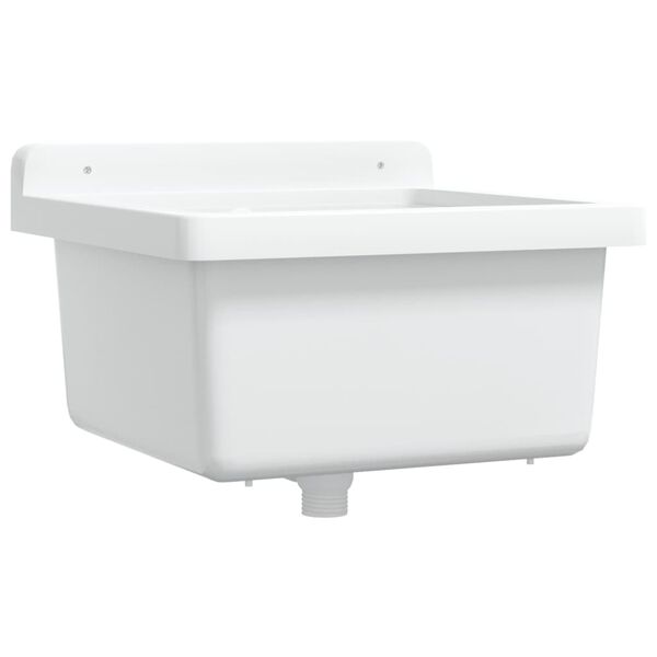 vidaXL Fregadero lavabo de pared resina blanco 40x40x24 cm