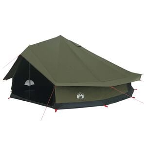vidaXL Tienda Familiar Verde militar 12 personas Algod&oacute;n Sint&eacute;tico