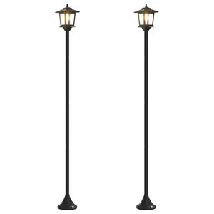 vidaXL Juego de Poste de L&aacute;mpara 2 uds. Negro 16 x 16 x 156 cm