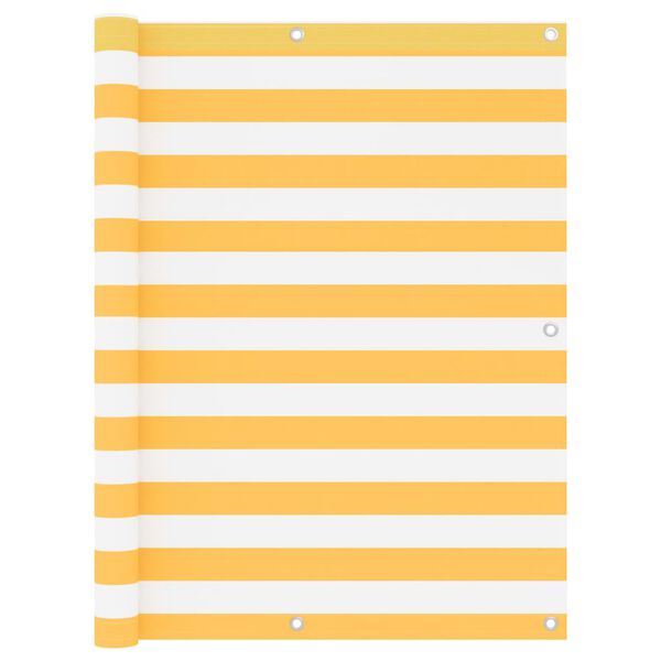 vidaXL Toldo para balcón tela oxford blanco y amarillo 120x400 cm
