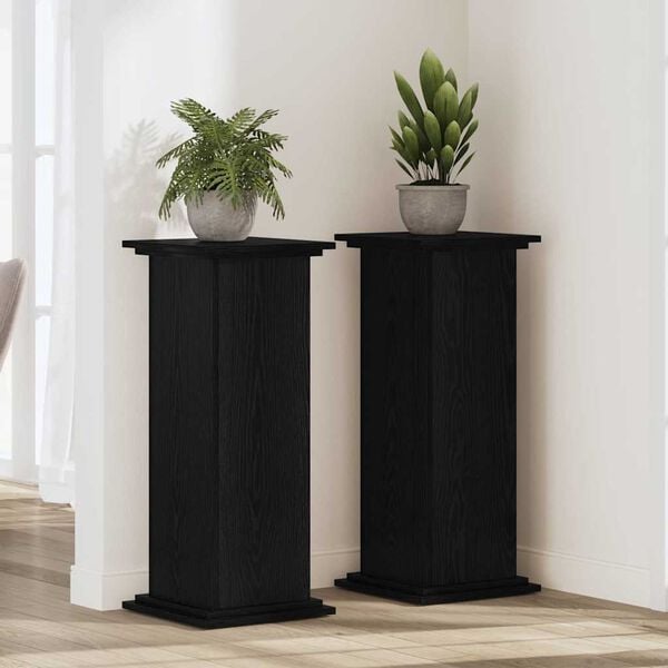 vidaXL Soporte de plantas Roble Negro 33 x 33 x 100 cm