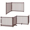 vidaXL Puerta de perros plegable 8 paneles madera &aacute;lamo marr&oacute;n 640 cm