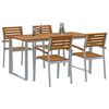 vidaXL Conjunto de Comedor de Jard&iacute;n 5 pcs Gris