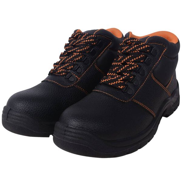 vidaXL Zapatos de seguridad cuero negro n&uacute;mero 45