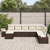 vidaXL Conjunto de sofá de jardín 8 pcs Marrón y crema ratán sintético