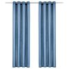 vidaXL Cortinas con anillas de metal 2 uds algod&oacute;n azul 140x245 cm