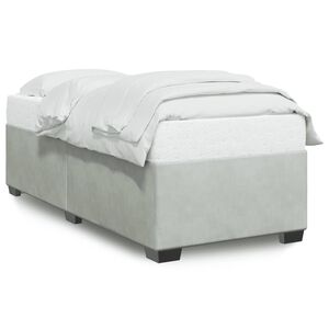 vidaXL Estructura de cama sin colch&oacute;n terciopelo gris claro 80x200 cm