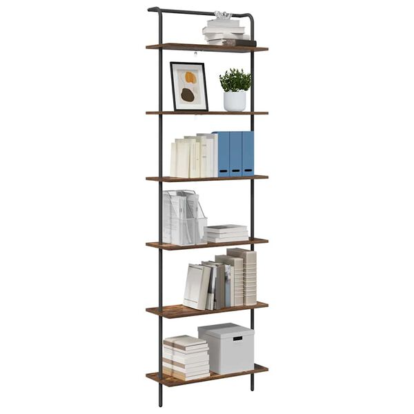 vidaXL Estante de libros Roble ahumado 60 x 24 x 203 cm