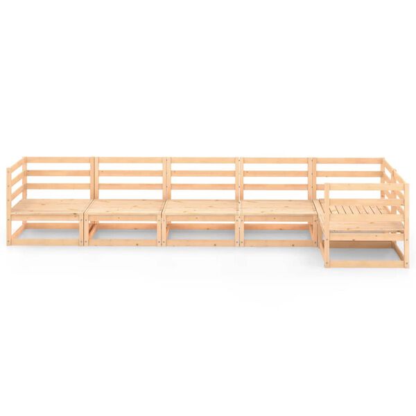 vidaXL Juego de muebles de jard&iacute;n 6 piezas madera maciza de pino