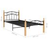 vidaXL Estructura cama sin colchón metal madera roble negro 100x200 cm