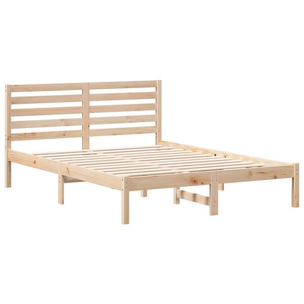 vidaXL Estructura de cama Marr&oacute;n 135 x 190 cm Madera de pino macizo