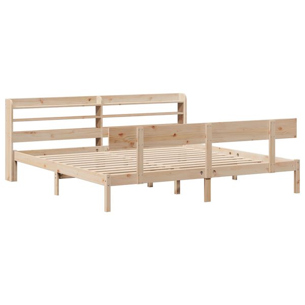 vidaXL Estructura de cama sin colch&oacute;n madera maciza de pino 200x200 cm