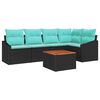 vidaXL Conjunto de sof&aacute;s de jard&iacute;n 6 pcs Negro rat&aacute;n sint&eacute;tico