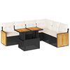 vidaXL Set sof&aacute;s jard&iacute;n y cojines 7 pzas rat&aacute;n sint&eacute;tico acacia negro