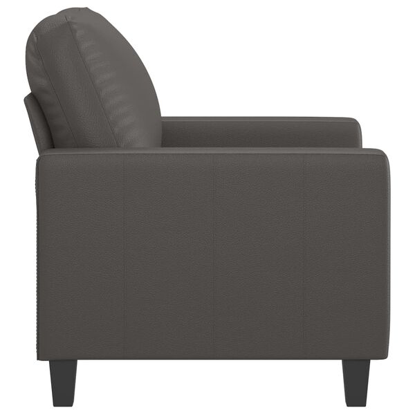 vidaXL Sill&oacute;n cuero sint&eacute;tico gris 60 cm