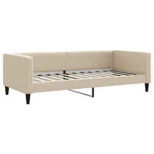 vidaXL Sof&aacute; cama sin colch&oacute;n tela crema 90x200 cm