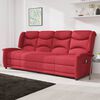 vidaXL Sill&oacute;n reclinable de masaje 4 plazas tela rojo tinto