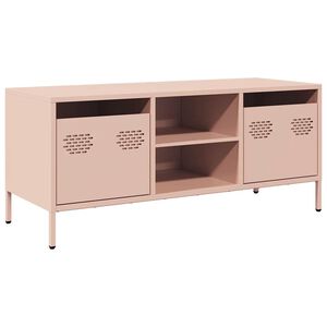 vidaXL Mueble para TV acero laminado en fr&iacute;o rosa 101,5x39x43,5 cm