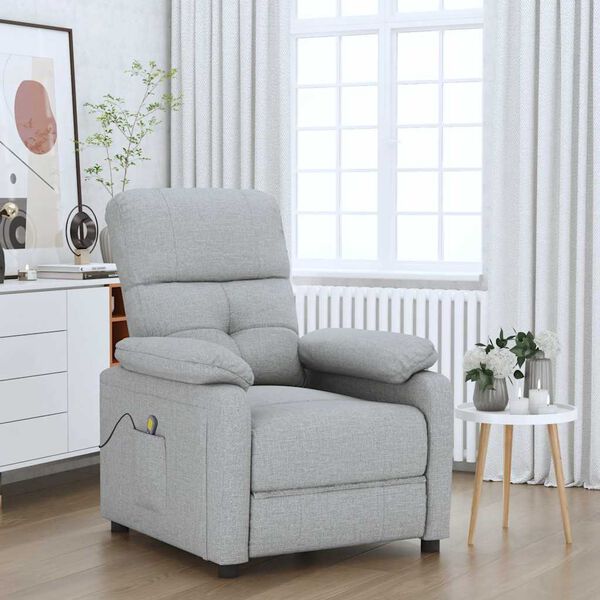 vidaXL Sill&oacute;n de masaje tela gris claro