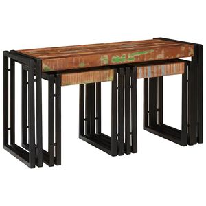 vidaXL Mesa Nido 3 uds. Marr&oacute;n y Negro 82 x 40 x 45 cm