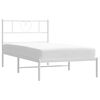 vidaXL Estructura cama sin colchón con cabecero metal blanco 90x200 cm