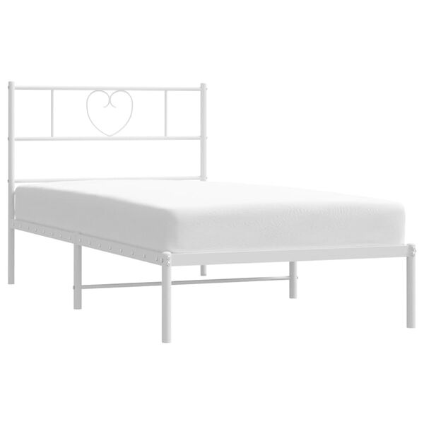 vidaXL Estructura cama sin colchón con cabecero metal blanco 90x200 cm