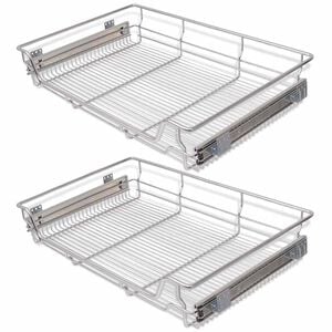 vidaXL Bandejas de alambre extra&iacute;bles 2 unidades plateado 800 mm